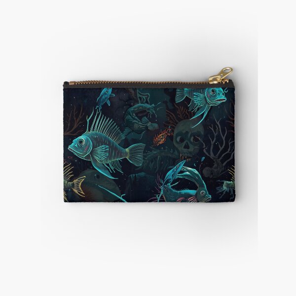 Item preview, Forbidden Depths: Gothic Deep Sea Pattern with Eerie Abyssal Fish and Sunken Treasures designed and sold by MoonlitDoodles1.