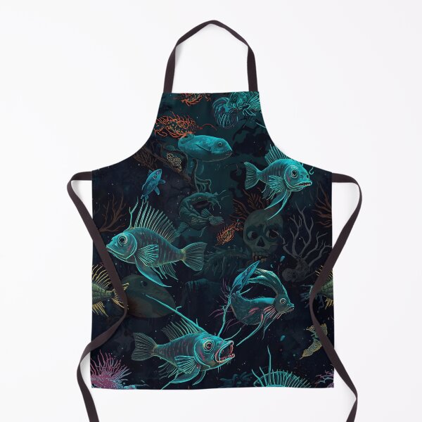 Item preview, Forbidden Depths: Gothic Deep Sea Pattern with Eerie Abyssal Fish and Sunken Treasures designed and sold by MoonlitDoodles1.