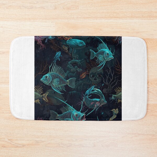 Item preview, Forbidden Depths: Gothic Deep Sea Pattern with Eerie Abyssal Fish and Sunken Treasures designed and sold by MoonlitDoodles1.