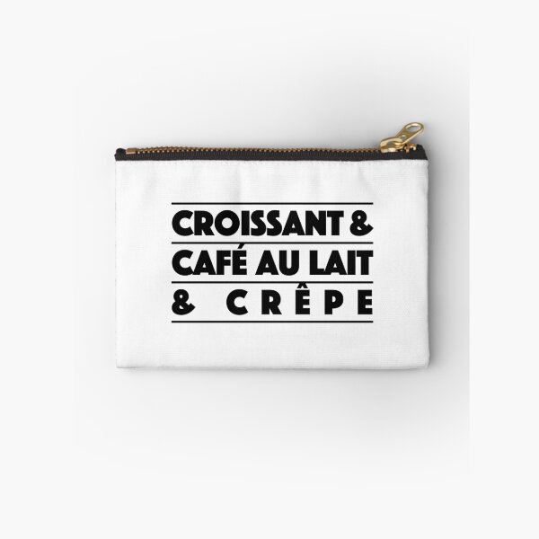 Item preview, Croissant & Café au Lait & Crêpe – French Café Vibes Typography (Black) designed and sold by didijuca.