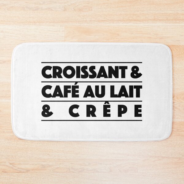 Item preview, Croissant & Café au Lait & Crêpe – French Café Vibes Typography (Black) designed and sold by didijuca.