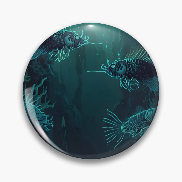Item preview, Chasm of Ethereal Light: Seamless Pattern of Deep Sea Anglerfish and Bioluminescent Coral designed and sold by MoonlitDoodles1.