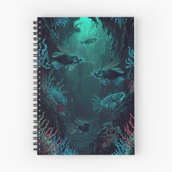 Item preview, Chasm of Ethereal Light: Seamless Pattern of Deep Sea Anglerfish and Bioluminescent Coral designed and sold by MoonlitDoodles1.