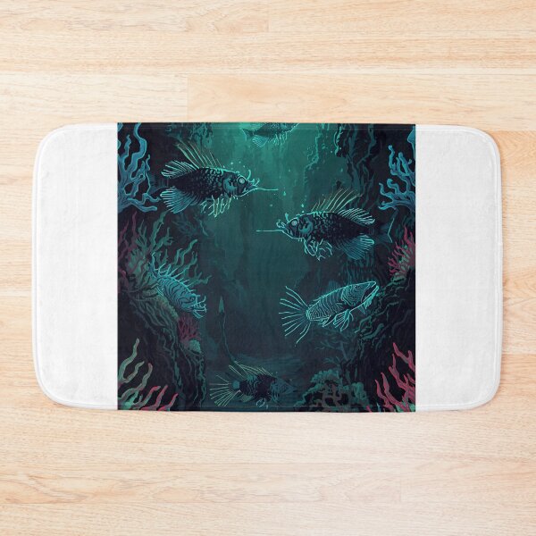 Item preview, Chasm of Ethereal Light: Seamless Pattern of Deep Sea Anglerfish and Bioluminescent Coral designed and sold by MoonlitDoodles1.