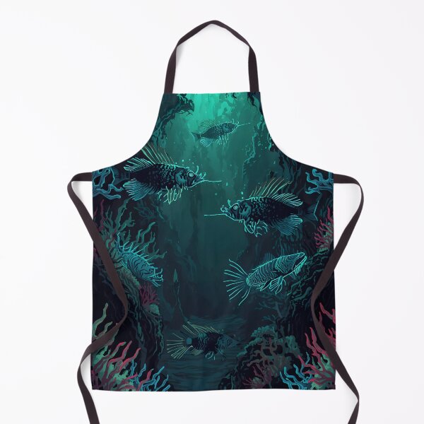 Item preview, Chasm of Ethereal Light: Seamless Pattern of Deep Sea Anglerfish and Bioluminescent Coral designed and sold by MoonlitDoodles1.
