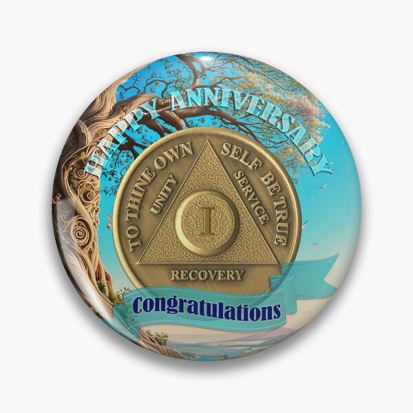 Item preview, 1 Year Coin Recovery Anniversary Tree of Life designed and sold by ApexDesigners.