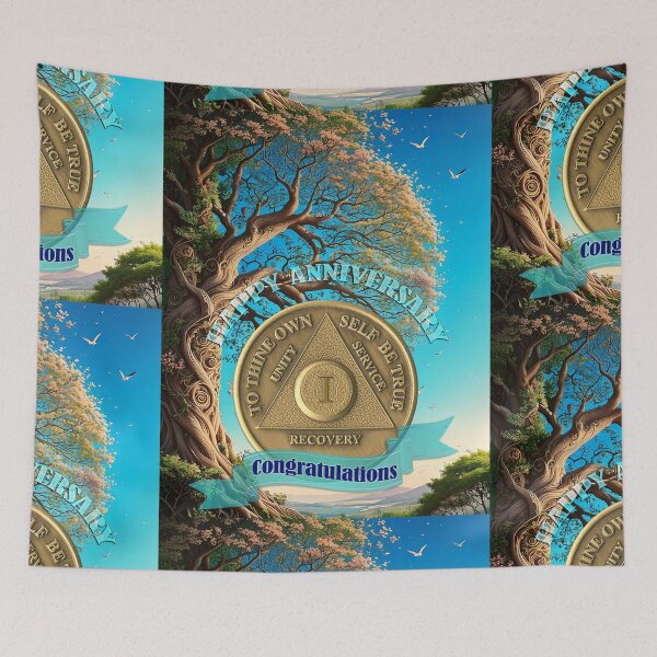Item preview, 1 Year Coin Recovery Anniversary Tree of Life designed and sold by ApexDesigners.