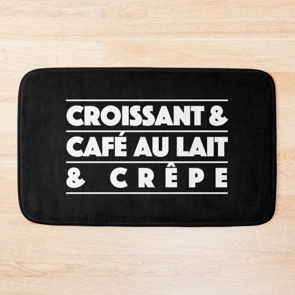 Item preview, Croissant & Café au Lait & Crêpe – French Café Vibes Typography (White) designed and sold by didijuca.