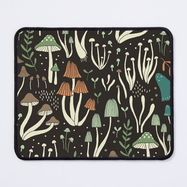 Item preview, Cabincore Mushrooms - Green & Brown & Orange designed and sold by Johanna Kindvall.