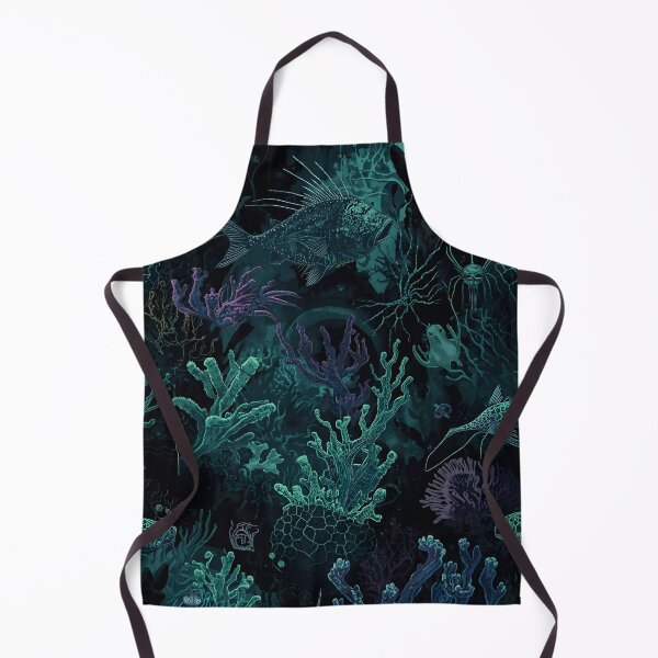 Item preview, Submerged Abyssal Garden: Intricate Coral and Deep Sea Creatures Pattern in Dark Tones designed and sold by MoonlitDoodles1.