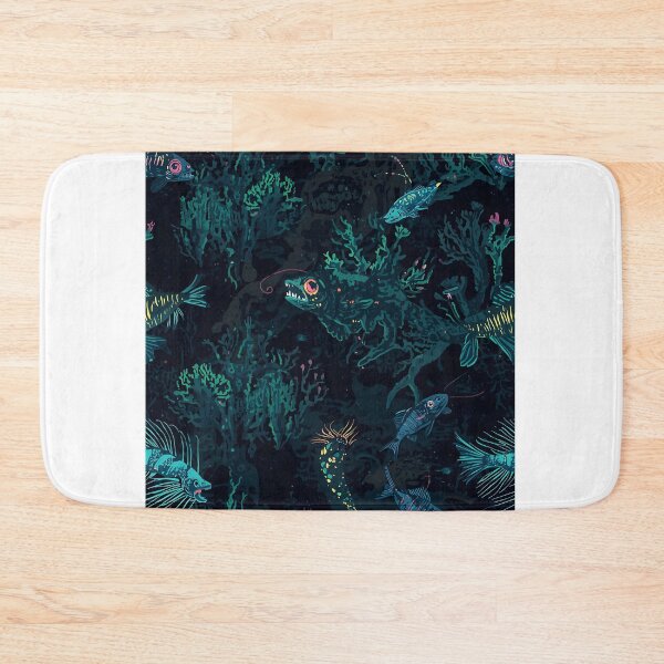 Item preview, Midnight Coral Garden: Detailed Deep Sea Foliage Pattern in Gothic Teal and Black designed and sold by MoonlitDoodles1.
