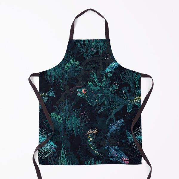 Item preview, Midnight Coral Garden: Detailed Deep Sea Foliage Pattern in Gothic Teal and Black designed and sold by MoonlitDoodles1.