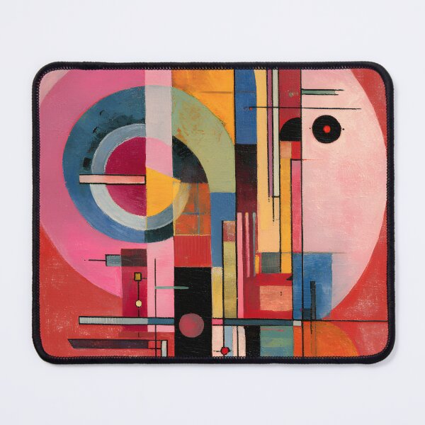 Item preview, Vibrant Abstract Composition with Overlapping Geometric Shapes Bold Lines and Dynamic Colors designed and sold by OlfactoART Studio.