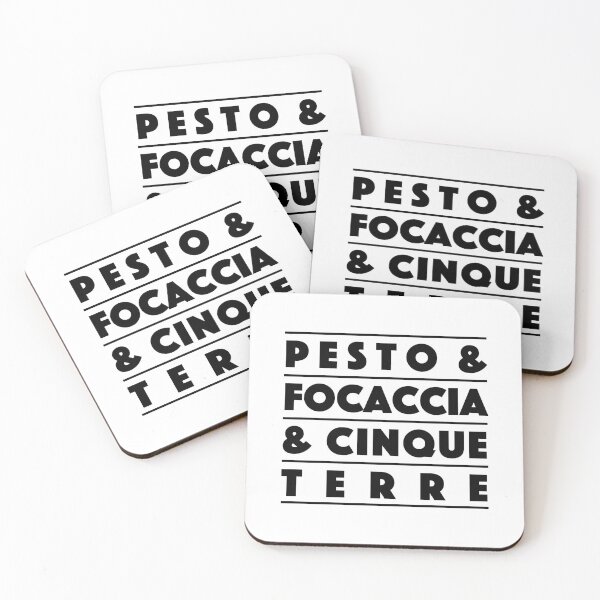 Item preview, Pesto & Focaccia & Cinque Terre – Italian Coastal Vibes Typography Design (black) designed and sold by didijuca.
