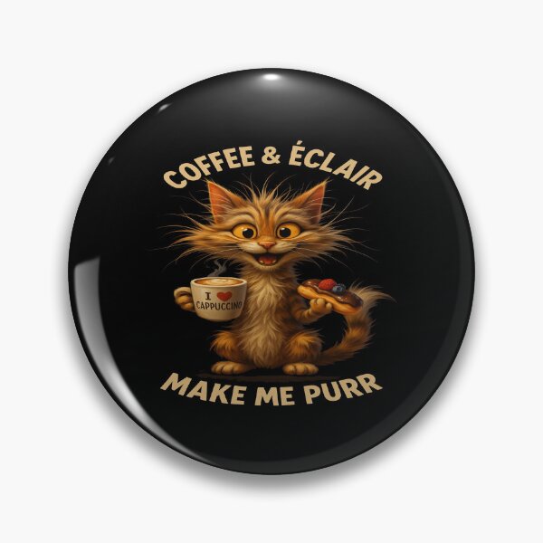 Item preview, Coffee & Éclair Make Me Purr – Funny Cat Coffee Design designed and sold by alizo74.
