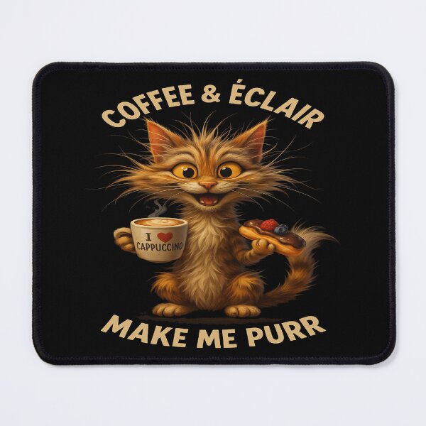 Item preview, Coffee & Éclair Make Me Purr – Funny Cat Coffee Design designed and sold by alizo74.