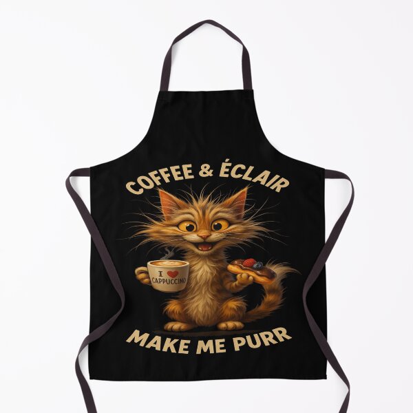 Item preview, Coffee & Éclair Make Me Purr – Funny Cat Coffee Design designed and sold by alizo74.