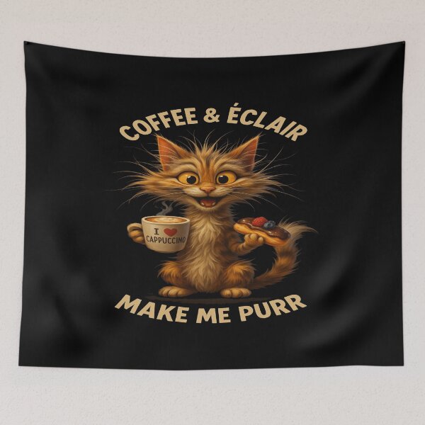 Item preview, Coffee & Éclair Make Me Purr – Funny Cat Coffee Design designed and sold by alizo74.