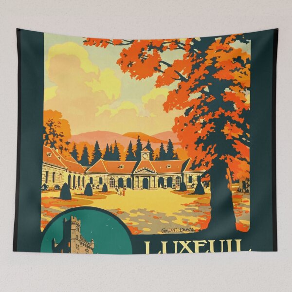 Item preview, Vintage Travel Poster | Luxeuil-les-Bains Art Deco | Eastern Railway France | Spa Destination Print | Autumn Colors & Elegance designed and sold by artofuniverse.