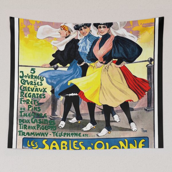 Item preview, Vintage French Travel Poster | Les Sables d'Olonne Art Nouveau | Early 20th Century Seaside Resort Print & Decor designed and sold by artofuniverse.