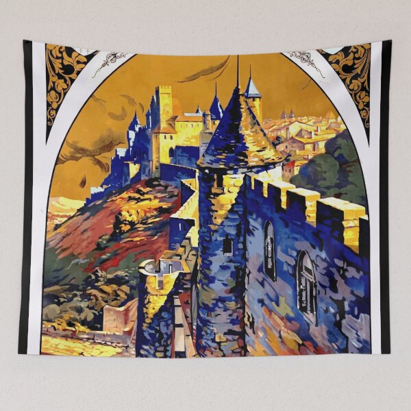 Item preview, Vintage Carcassonne Travel Poster | Art Nouveau Style | Medieval French City | Lucien Serre & Cie | Early 20th Century Print designed and sold by artofuniverse.