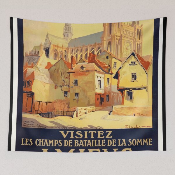 Item preview, Vintage Amiens Travel Poster | Art Nouveau Railway Print | Gothic Cathedral Art | Chemin de Fer du Nord | France Decor designed and sold by artofuniverse.