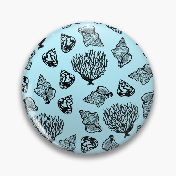 Item preview, Shell and Coral Print with Blue Background  designed and sold by Kimberley Eddy.