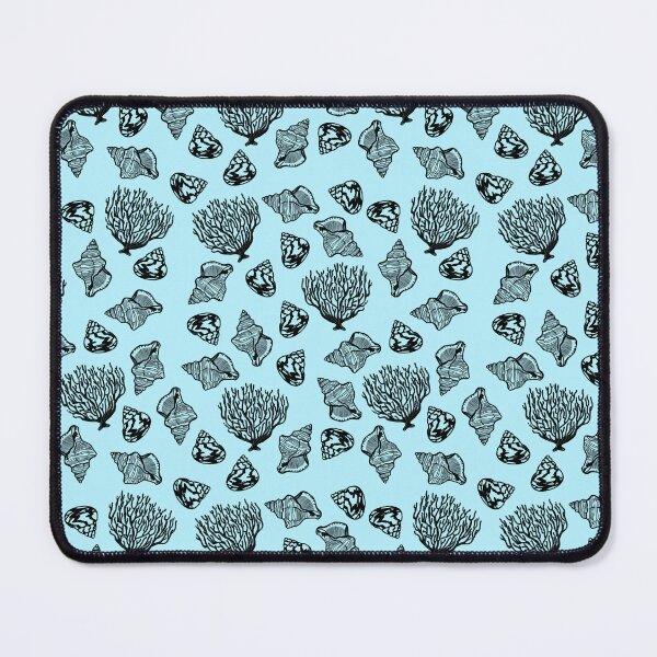Item preview, Shell and Coral Print with Blue Background  designed and sold by Kimberley Eddy.