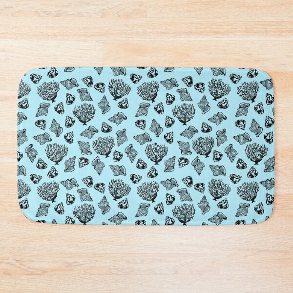 Item preview, Shell and Coral Print with Blue Background  designed and sold by Kimberley Eddy.