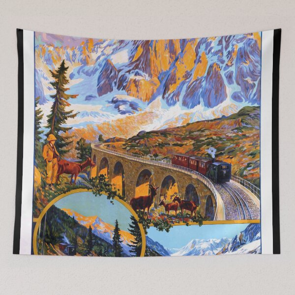Item preview, Vintage Travel Poster | Chemin de Fer Chamonix-Montenvers | Scenic Railway Art | Mer de Glace French Alps | Early 20th Century designed and sold by artofuniverse.