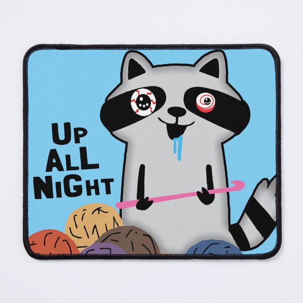 Item preview, Funny drooling raccoon obsessed crochet hooks yarn designed and sold by BigMRanch.