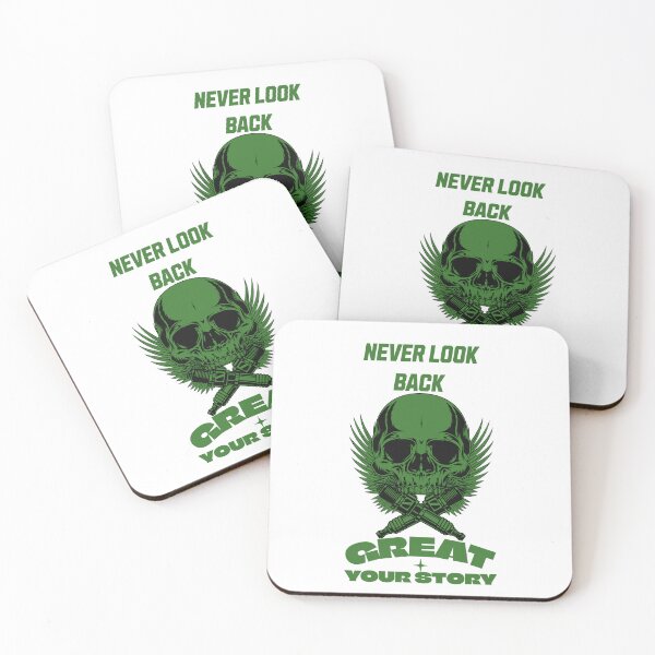 Item preview, Never Look Back Skull – Fearless Warrior Motivation Design designed and sold by AbderraimArt.