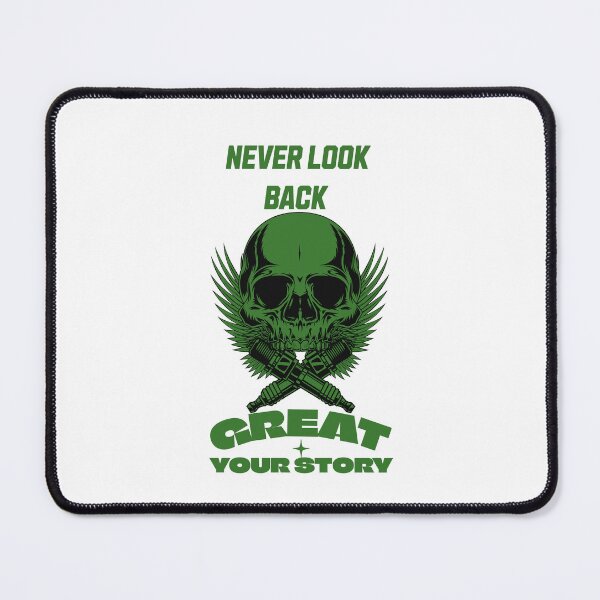 Item preview, Never Look Back Skull – Fearless Warrior Motivation Design designed and sold by Abderraim.