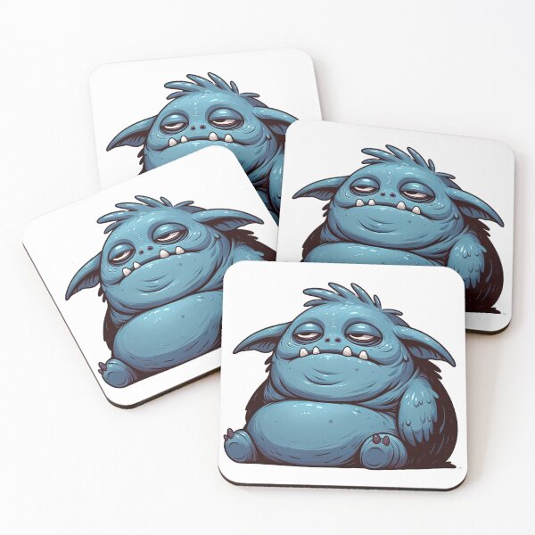 Item preview, Lazy Blue Monster — Chonky Cute Fantasy Creature Illustration designed and sold by machinesdream.