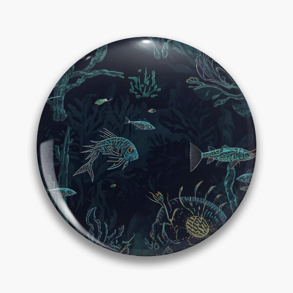 Item preview, Submerged Elegance: Intricate Seamless Pattern of Abyssal Fish, Corals, and Golden Deep Sea Life designed and sold by MoonlitDoodles1.