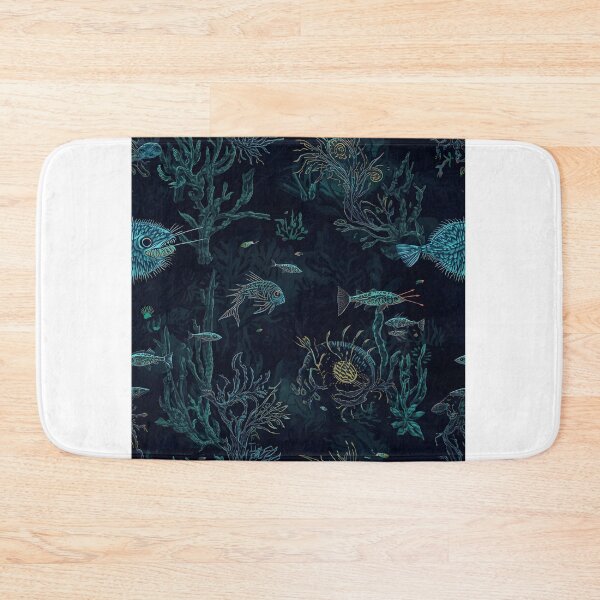 Item preview, Submerged Elegance: Intricate Seamless Pattern of Abyssal Fish, Corals, and Golden Deep Sea Life designed and sold by MoonlitDoodles1.