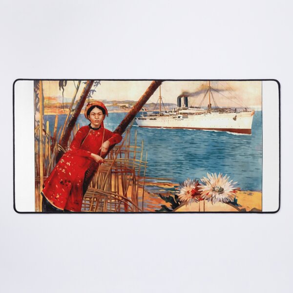 Item preview, Vintage Travel Poster | Cie des Messageries Maritimes | Exotic Destinations & Historic Steamship Routes Art Print designed and sold by artofuniverse.