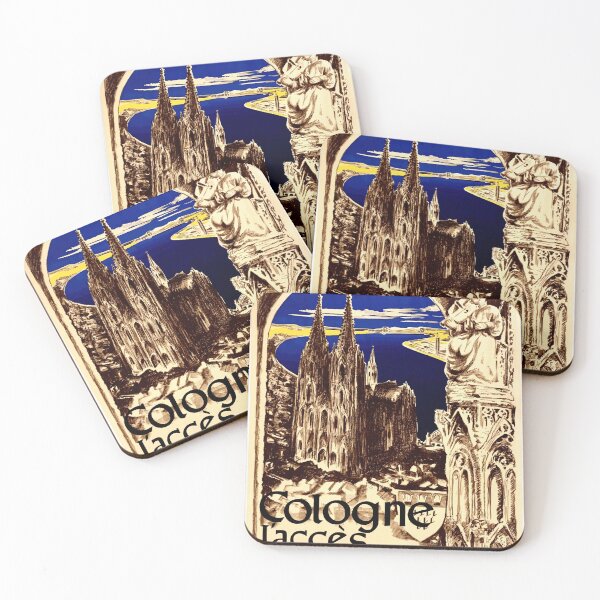 Item preview, Vintage Cologne Travel Poster | Gothic Cologne Cathedral Art Print | UNESCO Heritage | Rhine River Scenic Art Deco Style designed and sold by artofuniverse.