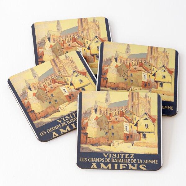 Item preview, Vintage Amiens Travel Poster | Art Nouveau Railway Print | Gothic Cathedral Art | Chemin de Fer du Nord | France Decor designed and sold by artofuniverse.