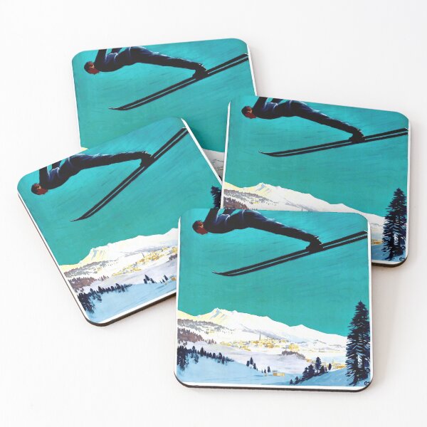 Item preview, Vintage St. Moritz Poster | Art Deco Travel Print | 1920s Ski Resort Art | Engadin Valley Wall Decor & Swiss Poster designed and sold by artofuniverse.