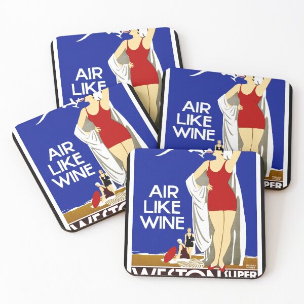 Item preview, Vintage Art Deco Travel Poster | Weston-super-Mare Seaside | Great Western Railway | Air Like Wine | William A. Sennett designed and sold by artofuniverse.