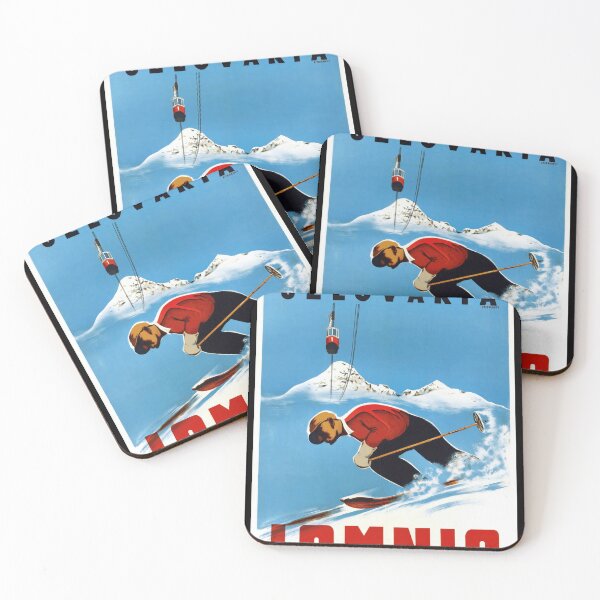 Item preview, Vintage Skiing Poster | High Tatras Slovakia Art | Lomnic Winter Sports | Mid-Century Travel & Adventure Decor designed and sold by artofuniverse.