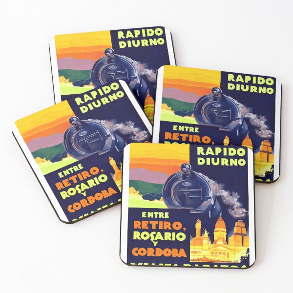 Item preview, Vintage Art Deco Train Poster | El Serrano Railway | F C Central Argentino | Retro Travel Wall Art & Cheap Trips Decor designed and sold by artofuniverse.