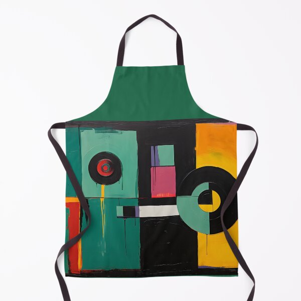 Item preview, Vibrant Abstract Composition with Rectangles and Circles in Contrasting Teal Red and Orange Colors designed and sold by OlfactoART Studio.