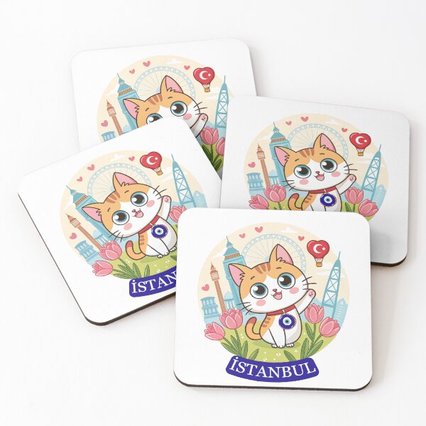 Item preview, Cute Kawaii Istanbul Cat - Evil Eye Amulet City Travel designed and sold by asliberry.