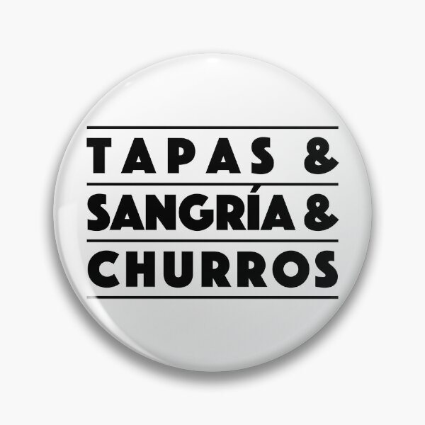 Item preview, Tapas & Sangría & Churros – Classic Spanish Combo Typography Design (Black) designed and sold by didijuca.