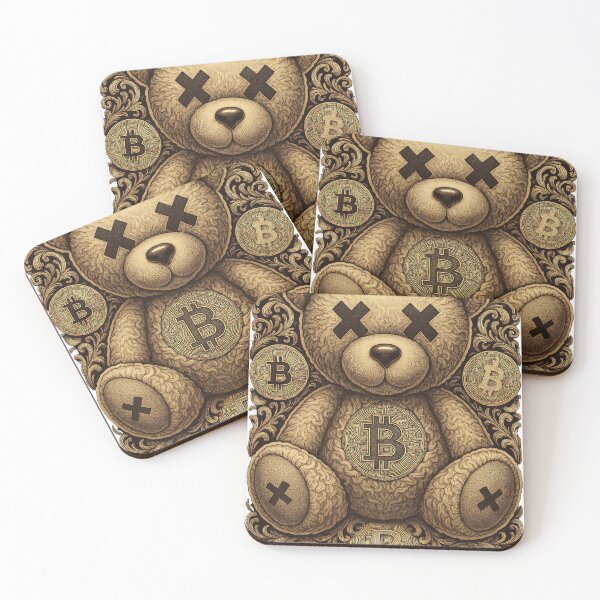Artikelvorschau, Vintage Bitcoin Teddy — Sepia Barock Filigrane Krypto Illustration entworfen und verkauft von machinesdream.