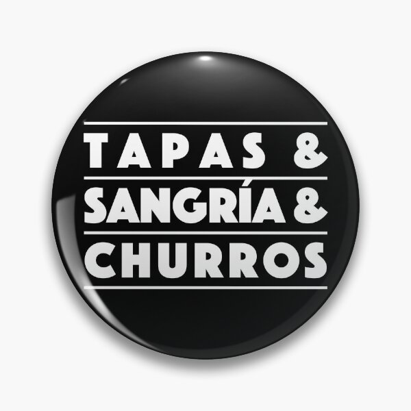 Item preview, Tapas & Sangría & Churros – Classic Spanish Combo Typography Design (White) designed and sold by didijuca.