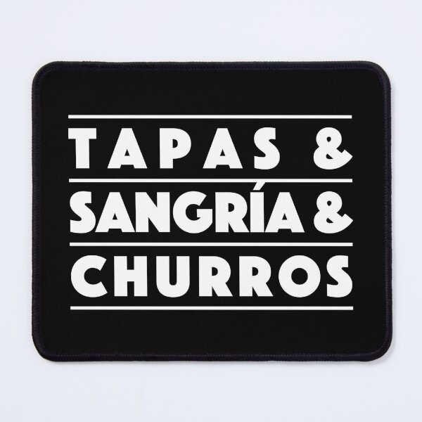Item preview, Tapas & Sangría & Churros – Classic Spanish Combo Typography Design (White) designed and sold by didijuca.