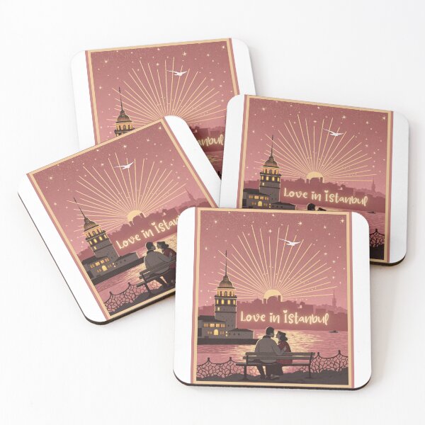 Item preview, Love in Istanbul - Romantic Maiden's Tower Bosphorus Sunset Art designed and sold by asliberry.
